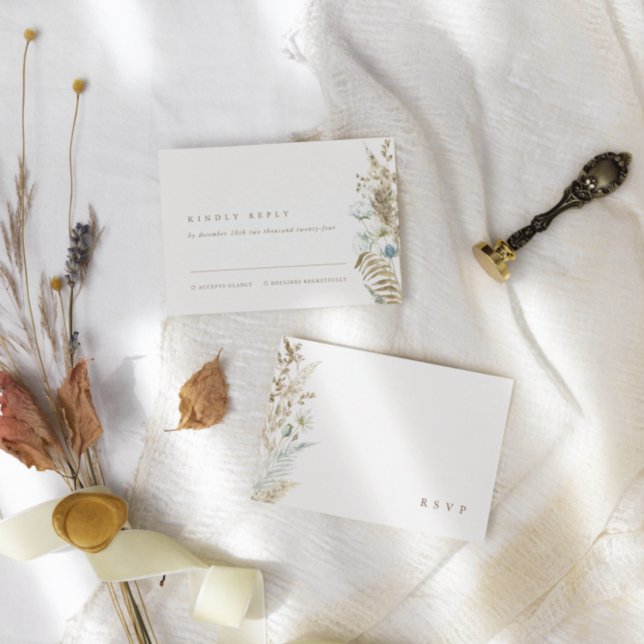 Flores Elegantes em Aquarela Cartão de Resposta co (Criador carregado)