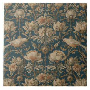 Flores Elegantes Novo Pássaros Vintage