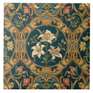 Flores Elegantes Novo Vintage Pássaros