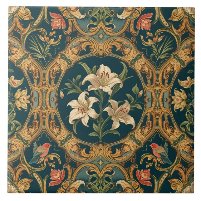 Flores Elegantes Novo Vintage Pássaros (Frente)