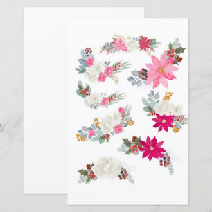 Flores em aquarela para recortar e colar