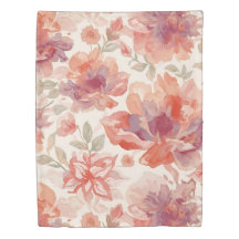 Flores em Aquarela Pastel Laranja Claro