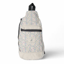 Flores em cascata azuis e rosa