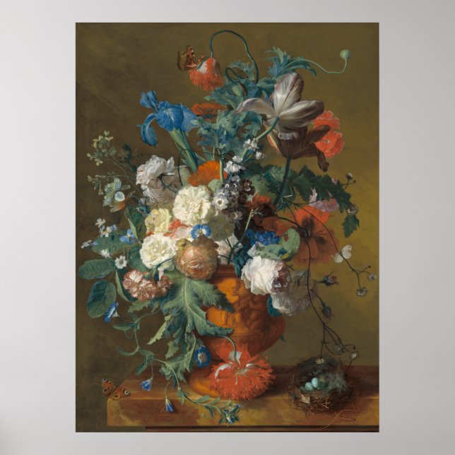 Flores em Urn - Poster Jan van Huysum de Belas Art (Frente)
