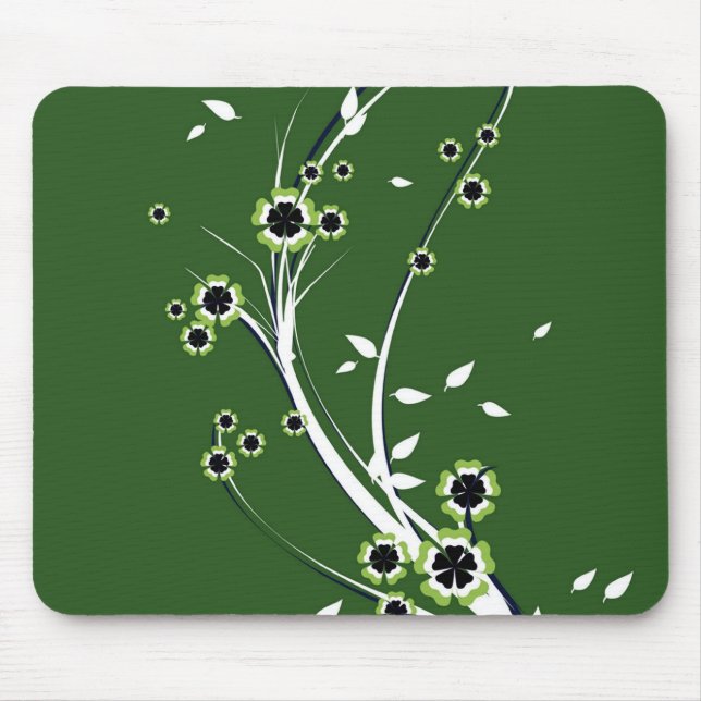 Flores em verde - Mousepad (Frente)