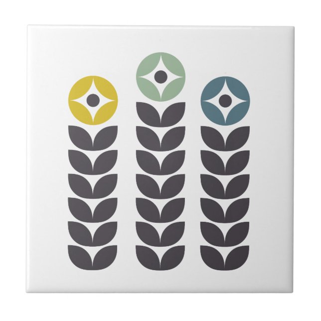 Flores escandinavas abstrato coloridas (Frente)