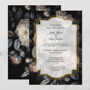 Flores escuras e sombrias Foto Convite de casament