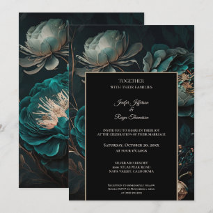 Flores escuras e sombrias Foto Convite de casament