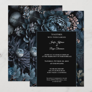 Flores escuras e sombrias Foto Convite de casament