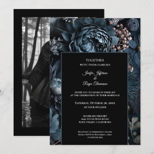 Flores escuras e sombrias Foto Convite de casament