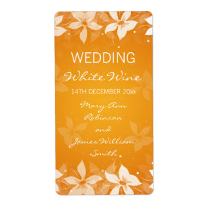 Flores exóticas da etiqueta floral do vinho do