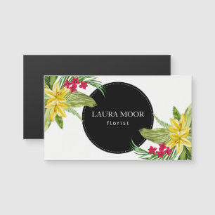 Flores Exóticas E Círculo Negro