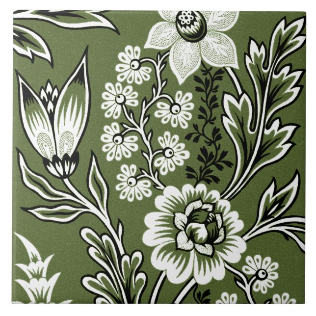 Flores Fantásticas (Verde Musgo) Arte Refinado (Frente)