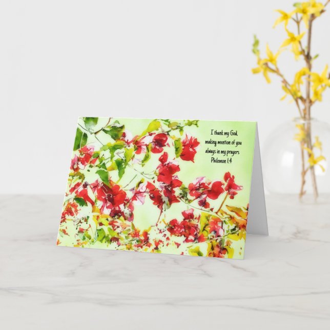 Flores Fé Bíblia Verso Enviando Cartão de Oração (Flor Amarela)