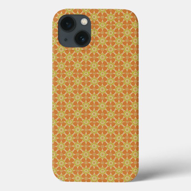 Flores, Ferrugem, Verde, Creme: Maleta iPad (Verso)