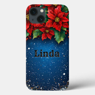 Flores Festivas de Poinsettia com Neve