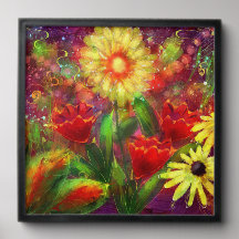 Flores Florais Abstrato de Arte Flor Amarelo