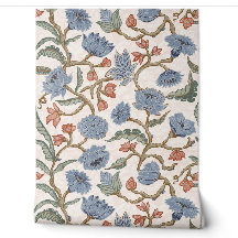 Flores Florais Azul Rosado Chinoiserie Chintz (L)
