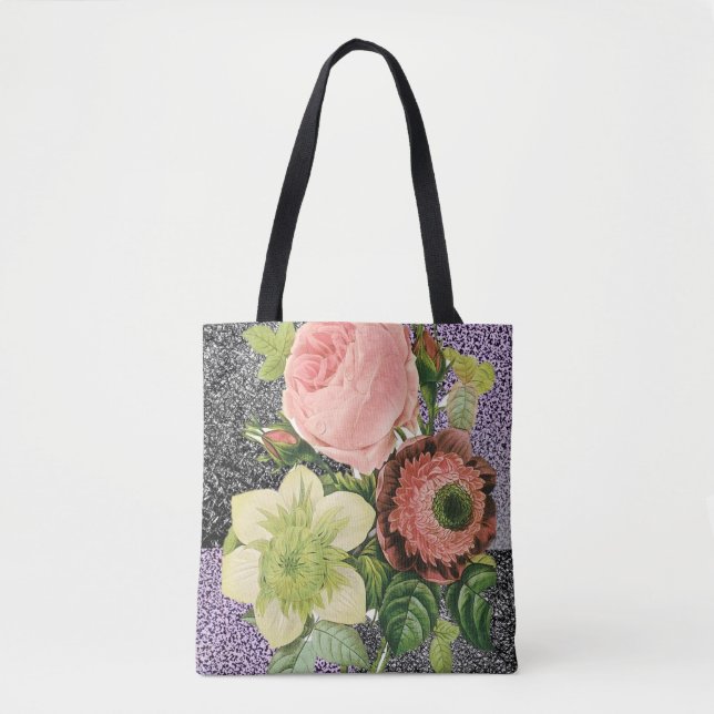 flores florais de tote bag (Frente)
