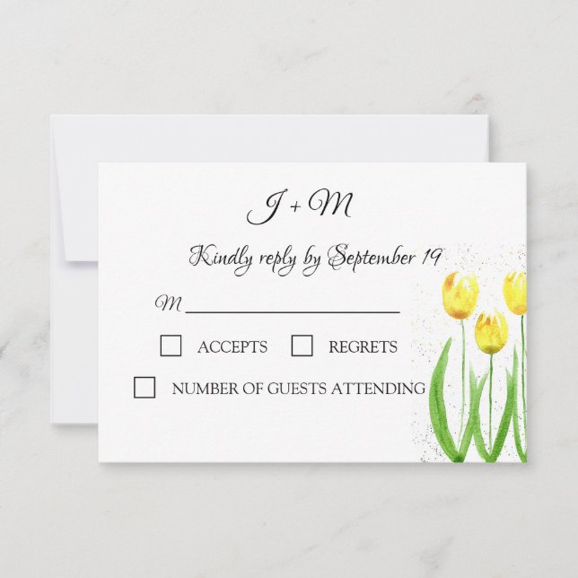 Flores Florais Florais Flores Salas Amarelas RSVP (Frente)