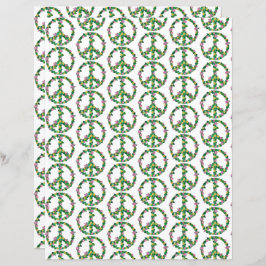 Flores Florais Rosa e Amarelo Sinais de Paz Papel