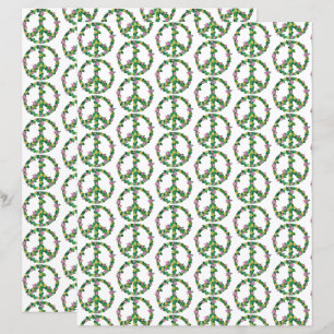 Flores Florais Rosa e Amarelo Sinais de Paz Papel