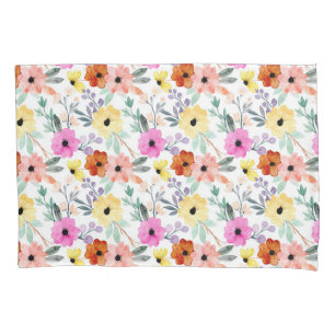 Flores Florais Rosa, Vermelho, Amarelo Aquarela