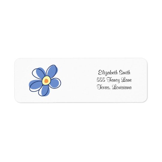 Flores, flores, flores, pétalas - amarelo azul etiqueta endereço de retorno