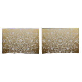 Flores, Folhas, Palácio Branco Mandala em Dourado