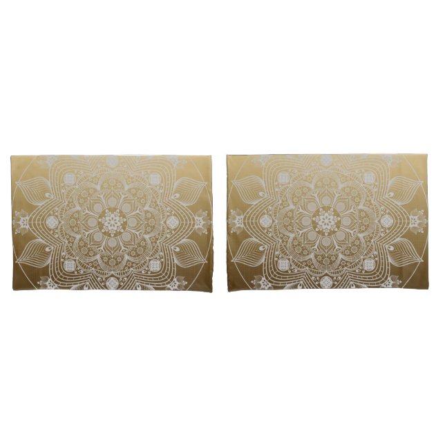 Flores, Folhas, Palácio Branco Mandala em Dourado (Frente - conjunto)