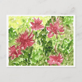 Flores fuchsia contra o cartão de posto de grama v