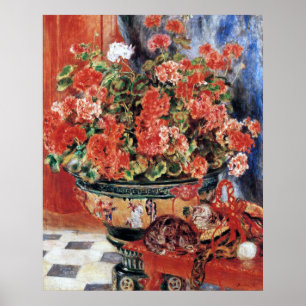Flores & gatos - impressão impressionista da arte