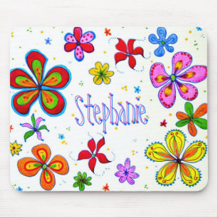 Flores grandes Mousepad artístico