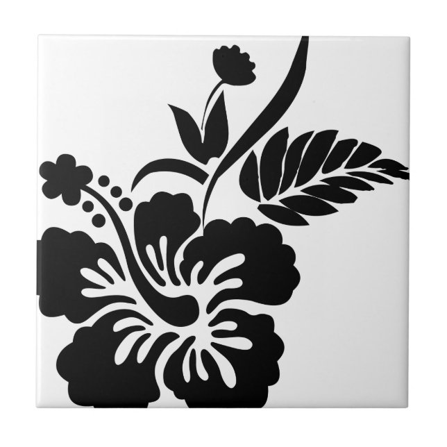 Flores havaianas preto e branco (Frente)