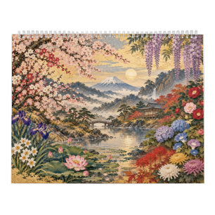 Flores Japonesas Calendário 2027   Inspirado em Uk