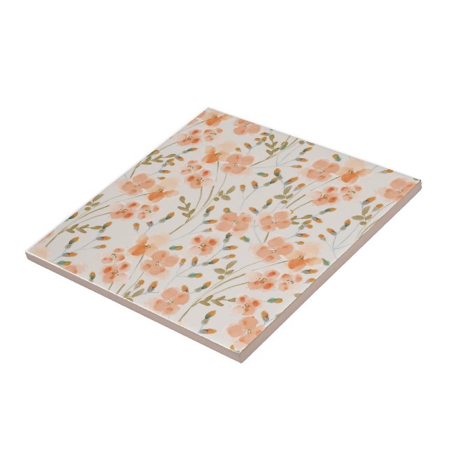 Flores Laranja 2 Azulejo cerâmico (Lateral)