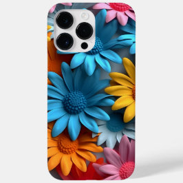 FLÔRES LARANJA AZUL ROSA BRANCO VISUAL 3D
