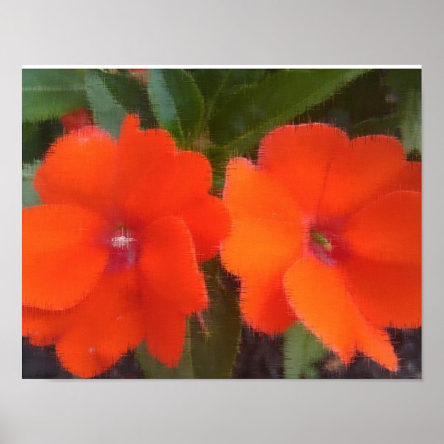 Flores Laranja De 14" x 11", Papel Poster (Matte) (Frente)