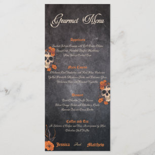 Flores laranja elegante menu simples gourmet