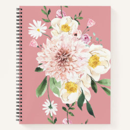 Flores laranja Notebook espiral floral
