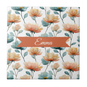Flores Laranja Primavera Personalizadas Vintage