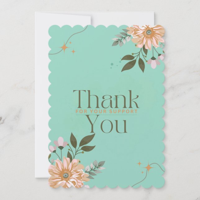 flores laranjas, cartões de agradecimento (Frente)