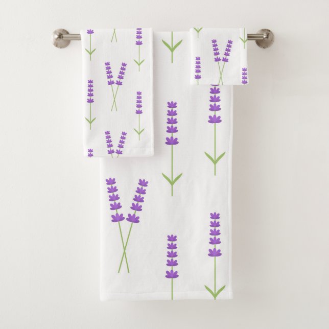 Flores lavandas Conjunto de toalhas (Insitu)