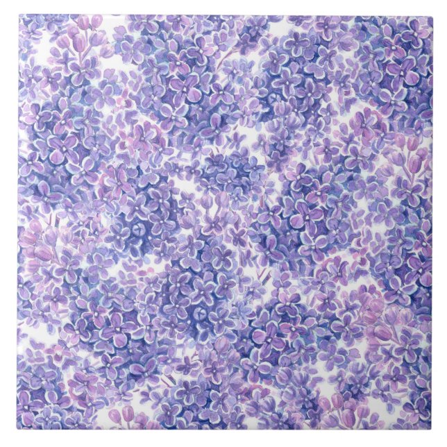 Flores lilás de cor aquosa violeta (Frente)