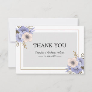 Flores Lilás E Beige Cartões de agradecimentos Pla