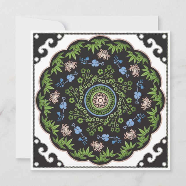 Flores Mah Jongg/Placa plana de um ponto (Frente)