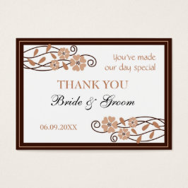 Flores Marrons Obrigado Pelo Favor Do Casamento.