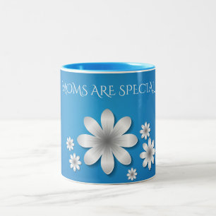 Flores "MOM" café duas caneca tonta.