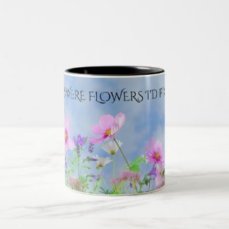 Flores "MOM" café duas caneca tonta.