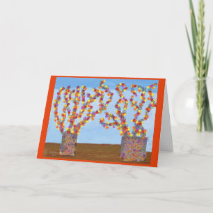 Flores muito brilhantes e alegres, cartão de sauda